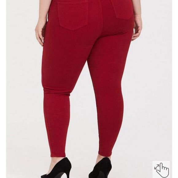 Torrid Sky High Skinny Jeans In Scarlett Wine Color Contemporary Feminine - Picture 2 of 16